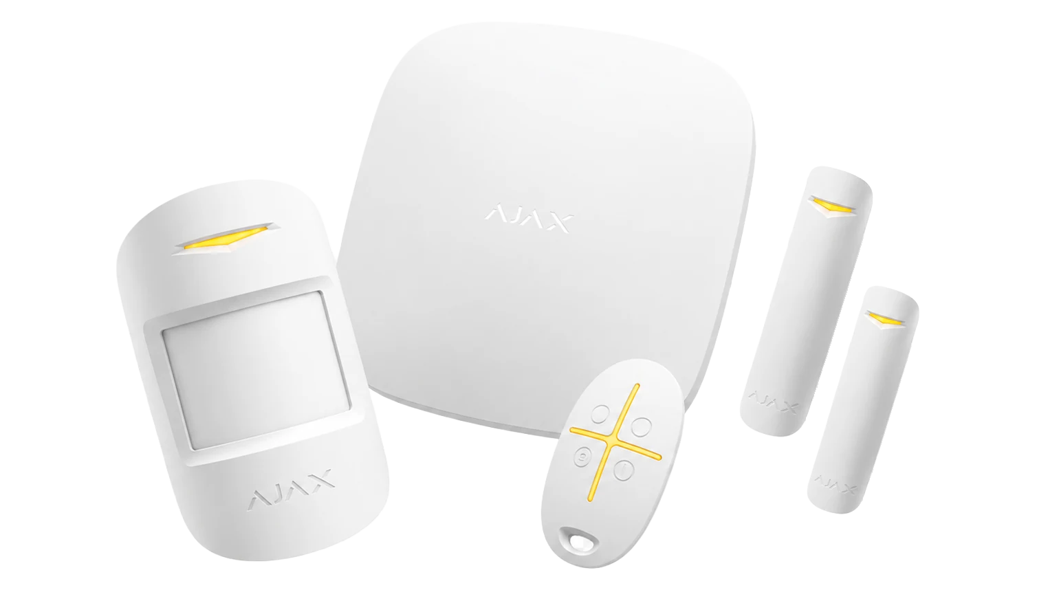 Matériel Ajax — Hub, MotionProtect, DoorProtect et SpaceControl